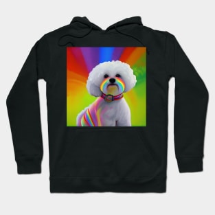 Bichon Frise Dog Rainbow Painting Hoodie